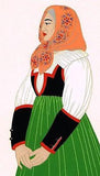 POCHOIR Print "WOMAN from ARAGON" from "COSTUMES ESPAGNOLES" -1939