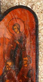 RARE Antique Russian Icon  H-Painted Enamel , MARY WITH 6 SAINTS c1750