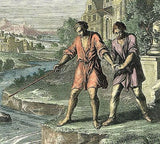 Luyken's  - "THE BLIND LEADING THE BLIND" - Hand-Colored Eng. -1712