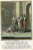 Luyken's "Historia" - "BEHEADING OF JOHN THE BAPTIST" - Hand-Colored Eng. -1712