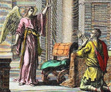 Luyken's  - CORNELIUS'S VISION OF ANGEL - Hand-Colored Eng. -1708