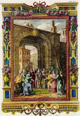 Scheuchzer's "PHYSICA SACRA" Hand-Colored Eng -1731- THE HUSBAND LIED