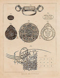 CALMET'S BIBLE - SEALS & CYPHERS, ANTIQUITY - Copper Engraving - 1801