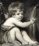 Mezzotint Proof - SAINT JOHN - by  Joshua Reynolds - Antique Print - c1820
