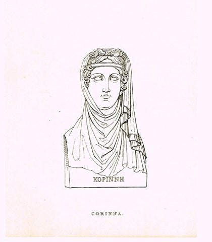 Cicognara's Works of Canova - "CORINNA"- Heliotype - 1876