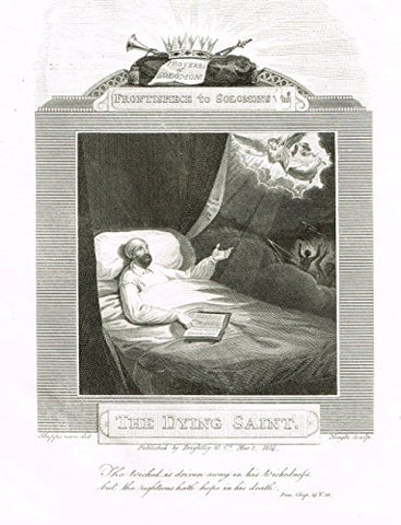 Blomfield's Impartial Expsitor & Bible - "FRONTISPIECE - THE DYING SAINT" - Engraving - 1815