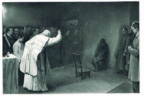 Salons of 1901's MASS IN THE CONDEMMED'S CELL by F. FRIANT - Photograveure - 1901