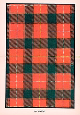Johnston's Scottish Tartans - "MACFIE" - Chromolithograph - c1899
