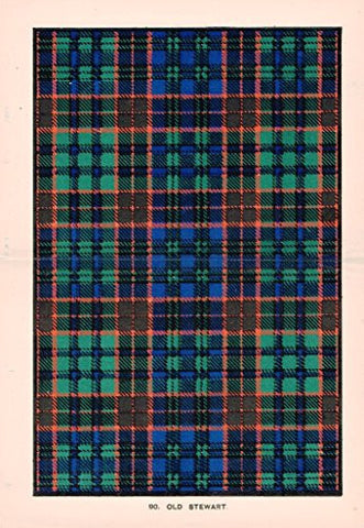 Johnston's Scottish Tartans - "OLD STUART" - Chromolithograph - c1899