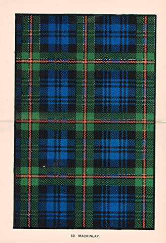 Johnston's Scottish Tartans - "MACINLAY" - Chromolithograph - c1899
