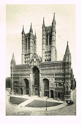 Cook's England Picturesque - "LINCOLN CATHEDRALE" - Photogravure - 1899