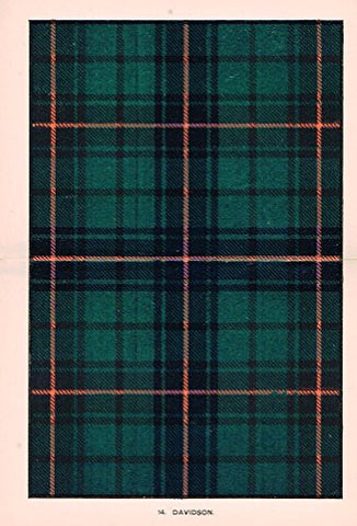 Johnston's Scottish Tartans - "LESLIE" - Chromolithograph - c1899
