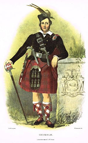 Clans & Tartans of Scotland by McIan - "CHISHOLM" - Lithograph -1988