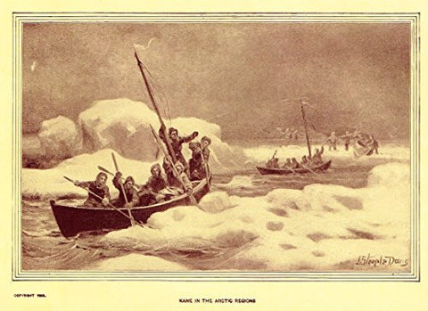 Youth's History - "KANE IN THE ARCTIC REGIONS" - Lithograph - 1898