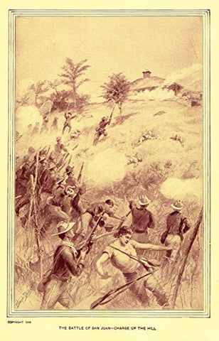 Youth's History - "THE BATTLE OF SAN JUAN - CHARGE UP THE HILL" - Lithograph - 1898