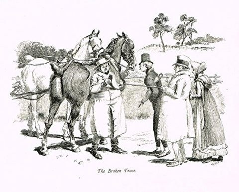 Tristram's Coaching Ways - "THE BROKEN TRACE" - Lithograph - 1888