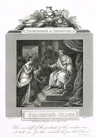 Blomfield's Impartial Expsitor & Bible - "FRONTISPIECE - SOLOMON'S GLORY" - Engraving - 1815