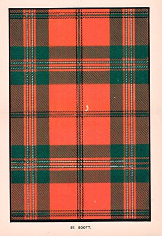 Johnston's Scottish Tartans - "SCOTT" - Chromolithograph - c1899