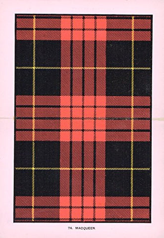 Johnston's Scottish Tartans - "MACQUEEN" - Chromolithograph - c1899