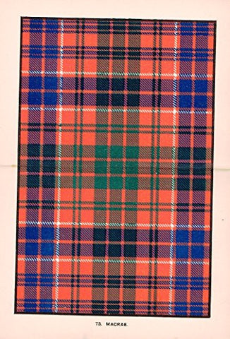 Johnston's Scottish Tartans - "MACRAE" - Chromolithograph - c1899