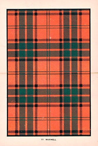 Johnston's Scottish Tartans - "MAXWELL" - Chromolithograph - c1899