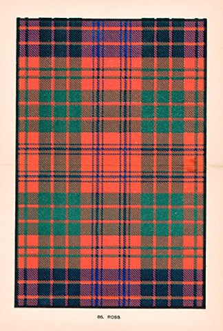 Johnston's Scottish Tartans - "ROSS" - Chromolithograph - c1899