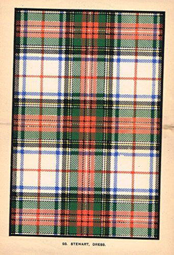 Johnston's Scottish Tartans - "STEWART - DRESS" - Chromolithograph - c1899