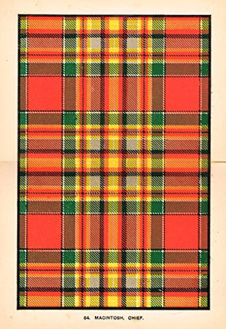Johnston's Scottish Tartans - "MACINTOSH, CHIEF" - Chromolithograph - c1899