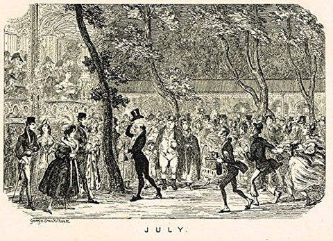 Cruikshank's Almanack - "JULY" - Engraving - 1835