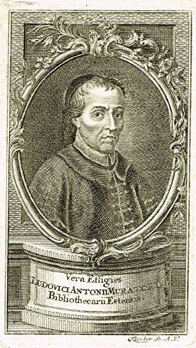 Antique Portrait - "LUDOVICI ANTONII MURADORI" - Engraving - c1700