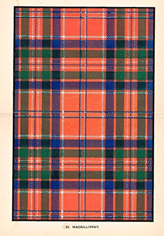 Johnston's Scottish Tartans - "MACGILLIVRAY" - Chromolithograph - c1899