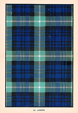 Johnston's Scottish Tartans - "LAMOND" - Chromolithograph - c1899