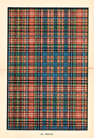Johnston's Scottish Tartans - "OGILVIE" - Chromolithograph - c1899