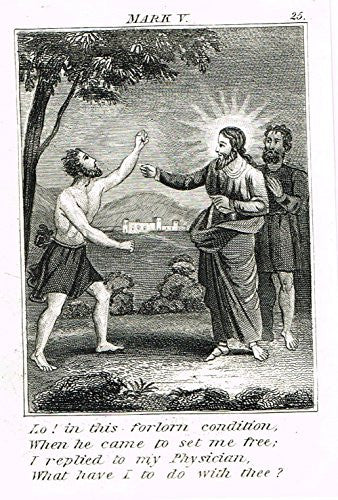 Miller's Scripture History - "HE CAME TO SET ME FREE" - Small Religious Copper Engraving - 1839