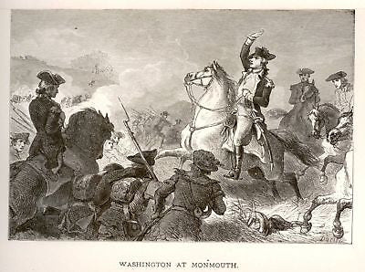 "Our Country" by Lossing "WASHINGTON AT MONMOUTH" -1877 - Sandtique-Rare-Prints and Maps