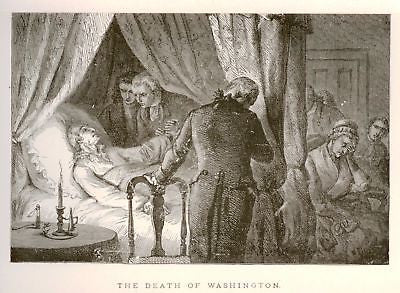 "Our Country" by Lossing "DEATH OF WASHINGTON" -1877 - Sandtique-Rare-Prints and Maps
