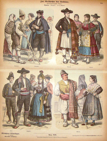 Braun & Schneider's Costumes - "GRANADA (Number 810)" - Chromo Lithograph - 1861