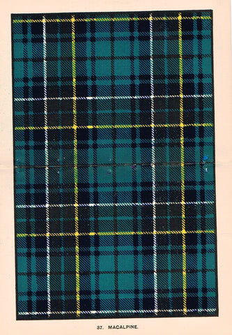 Johnston's Scottish Tartans - "MACALPINE" - Chromolithograph - c1890