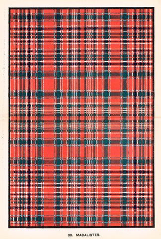 Johnston's Scottish Tartans - "MACALISTER" - Chromolithograph - c1890