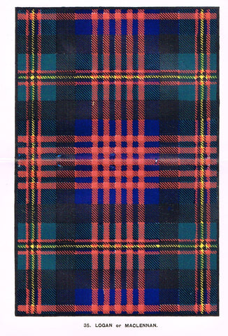 Johnston's Scottish Tartans - "LOGAN OF MACLENNAN" - Chromolithograph - c1890