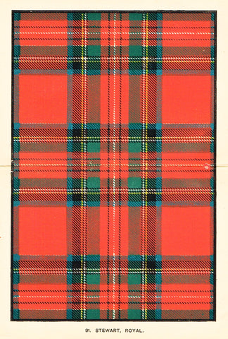 Johnston's Scottish Tartans - "STEWART, ROYAL" - Chromolithograph - c1890