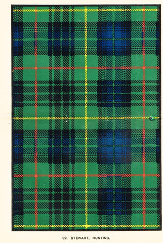 Johnston's Scottish Tartans - "STEWART, HUNTING" - Chromolithograph - c1890