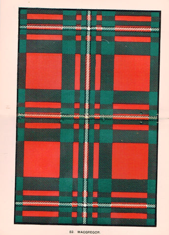 Johnston's Scottish Tartans - "MACGREGOR" - Chromolithograph - c1890