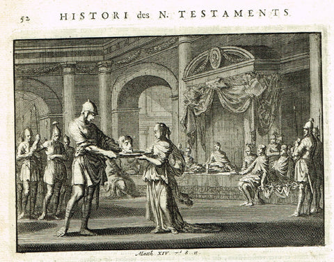 Luyken Bible Print - "JOHN THE BAPTIST BEHEADED" - Copper Engraving - 1700