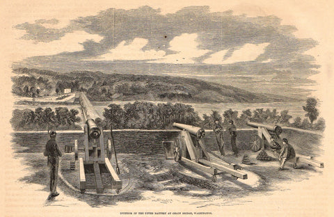 Harper's History - INTERIOR OF UPPER BATTERY AT CHAIN BRIDGE, WASHINGTON -  Eng. - 1866