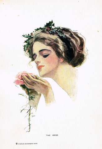 Fisher's American Girls - 1912 - "THE ROSE" - Offset Lithograph