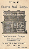 Trade Card - c1880 -  "MASON & DAVIS RANGES" - Chromolithograph