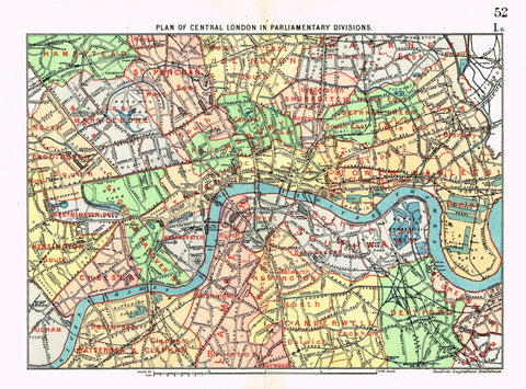 Stanford's G.B. County Map - "CENTRAL LONDON" - Chromo - 1885