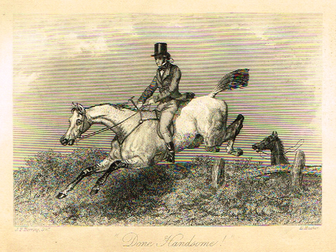 Sporting Magazine - "DONE HANDSOME" (RIDING) - Engraving - c1865
