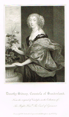 Lodge's "DOROTHY SIDNEY, COUNTESS OF SUNDERLAND"  - Portrait Engraving - 1816